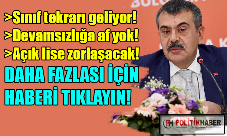 Bakan Tekin: Lisede sınıf tekrarı geliyor!