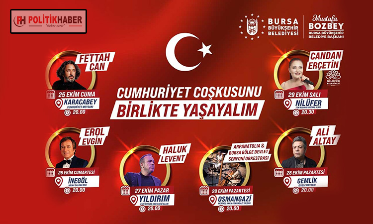 Bursa'da 29 Ekim'e yakışır kutlama programı