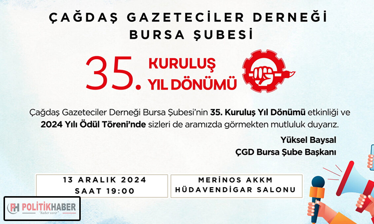 ÇGD Bursa’da yılın ödülleri açıklandı!