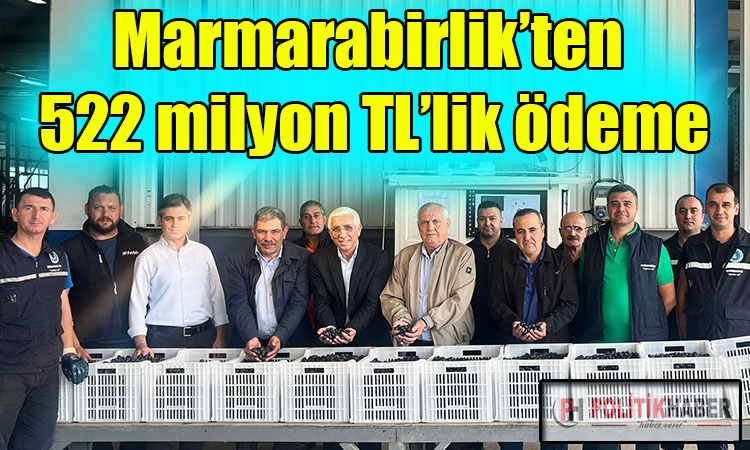 Marmarabirlik’ten 522 milyon TL’lik ödeme