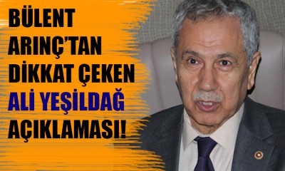 Arınç'tan çok çarpıcı Ali Yeşildağ açıklaması!