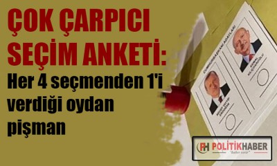 Her 4 seçmenden 1'i verdiği oydan pişman!