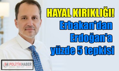 Yeniden Refah Liderinden yüzde beş tepkisi!