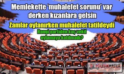 Zamlar oylanırken muhalefet tatildeydi!